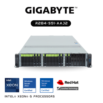 Máy Chủ Gigabyte R284 S91 2U DP 16-Bay E3.S Gen5 NVMe + 8 x E3.S 2T CXL