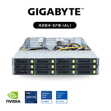 Máy Chủ Gigabyte R284 SF0 Intel® Xeon® 6700-Series Processors 2U DP 4 x PCIe Gen5 GPUs Immersion